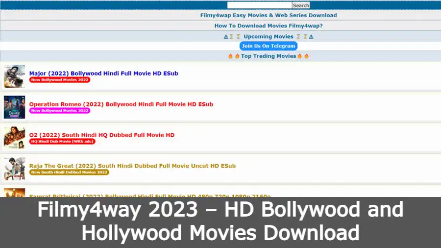Filmy4way 2023 – HD Bollywood and Hollywood Movies Download